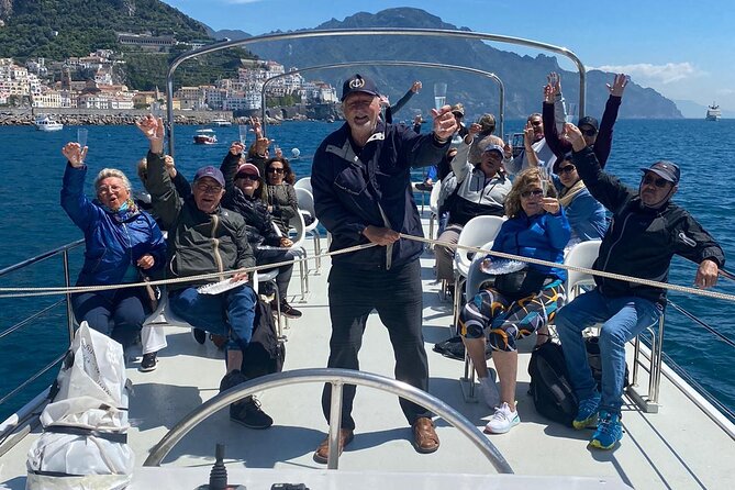 Amalfi Coast by boat with aperitif, lunch and sea breaks - Route overview: Cetara, Maiori, Minori, Atrani, Amalfi, Positano