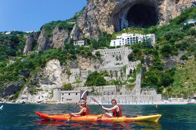 Amalfi Coast Kayak Tour: Explore Caves, Arches & Hidden Beaches - Runghetiello Grotto: red-and-green minerals and a swim-focused stop
