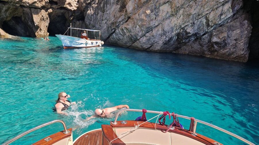 Capri : 2 Hours Private Boat from Capri - Marina Grande, Punta Carena Lighthouse, and Green Grotto swim time