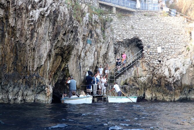 Capri & Blue Grotto: Full-Day Tour with Guided Island Exploration - The Blue Grotto stop: prebooked entry, small boats, quick cave time
