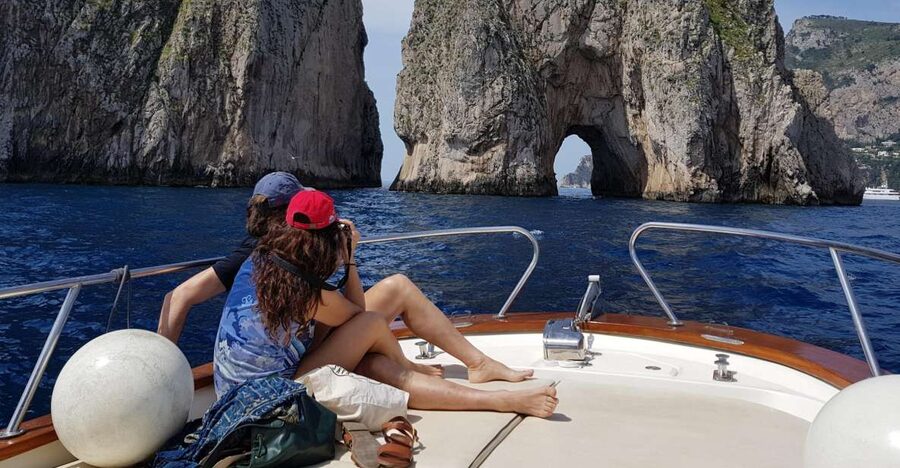 Capri by Boat from Massa Lubrense - The coastal preview: Mariciano waterfall, Mitigliano bay, Punta Campanella