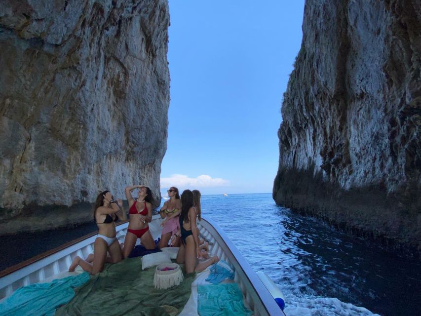Capri: Island and Grottos Boat Cruise with Snacks and Drinks - Inside the grottos: Marvellous, White, and Green in one clean route