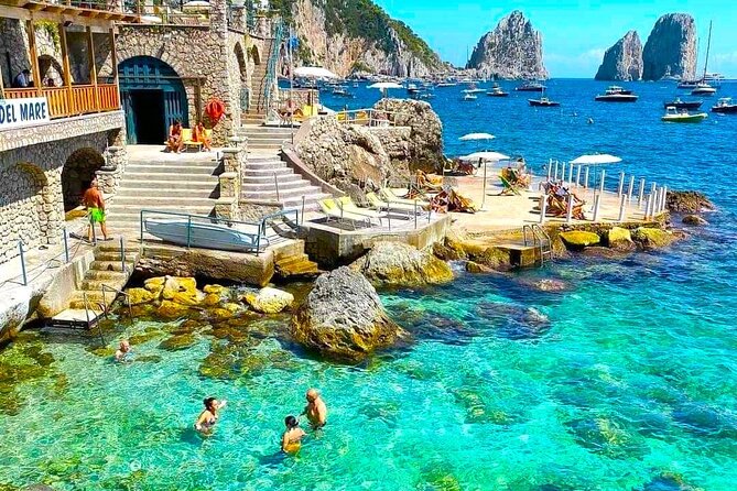 Capri Private Boat Tour from Positano or Praiano - Marina Grande Beach, and deciding how much Capri you want on land