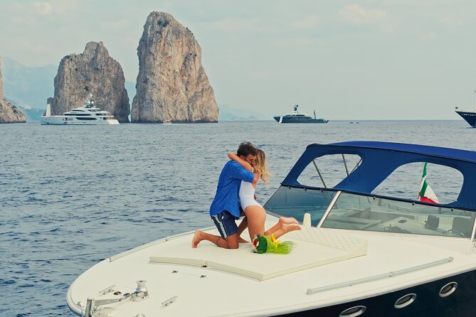 Capri Private luxury Boat Tour - Green Grotta and Punta Carena’s lighthouse, for a lighter, romantic feel