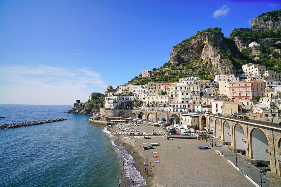 From Amalfi: 7H Amalfi Coast - Group Tour by boat - The Praiano stop at La Gavitella: the sea-view lunch choice