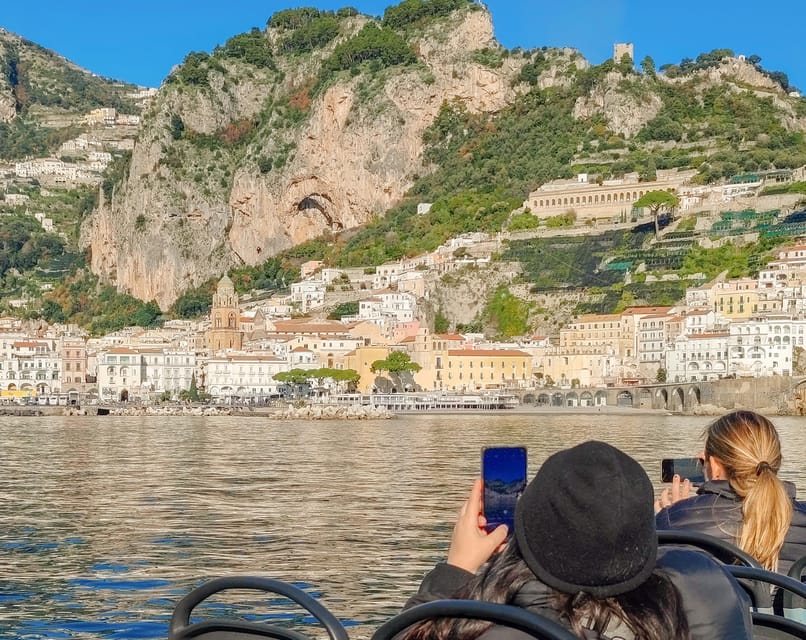 From Amalfi: Coast & Furore Fjord Boat Tour with Swim Break - Onboard Comfort: Toilets, Shade, Music, and Floating Devices