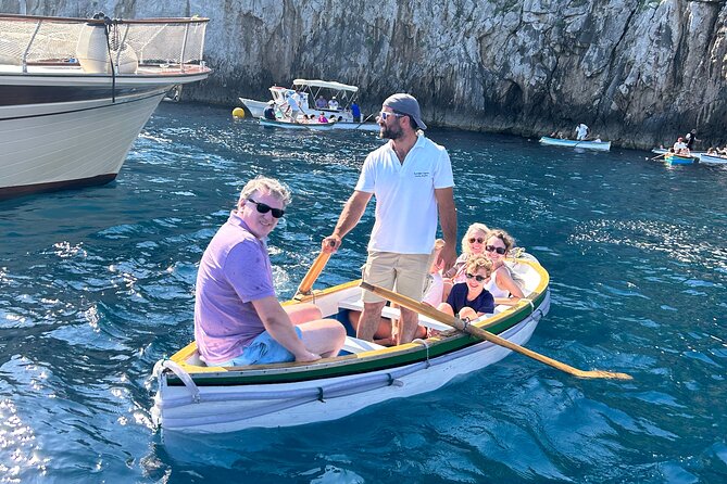 From Sorrento: Capri & Blue Grotto Boat Day Tour Up to 8 People - Capri island time: 3 hours to explore, eat, and shop