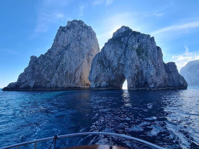 From Sorrento: Capri Boat Tour with Blue Grotto Visit - Capri viewpoints from the water: Salto di Tiberio, Arco Naturale, and the Faraglioni angles