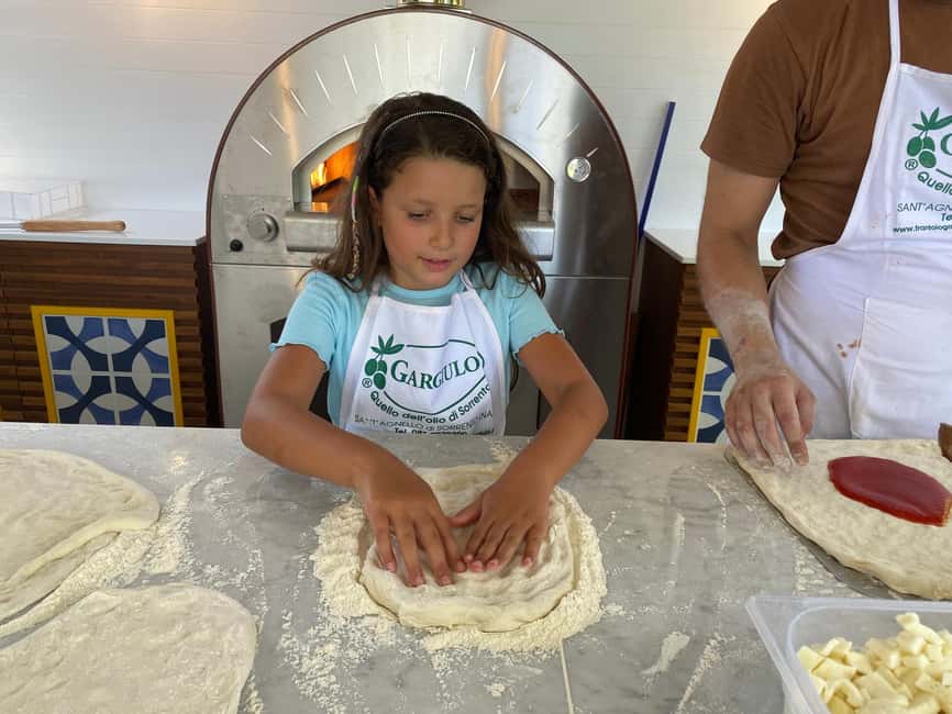From Sorrento: Pizza-Making Class w/ View of Mount Vesuvius - Your 3-Hour Flow: Pickup, Shop Tastings, Dough, Then Lunch