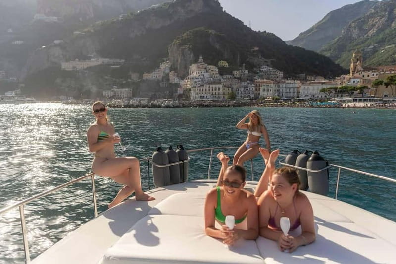 Positano: Boat Adventure, Caves, Beaches, Snorkeling, Amalfi - Praiano stop: photos, aperitif, and a real swim break