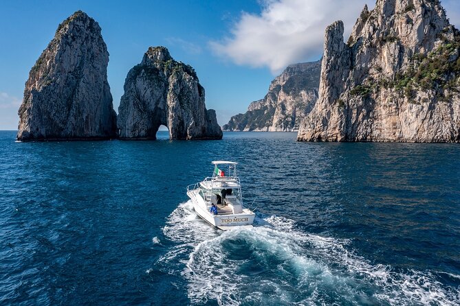 Private Day Boat Trip to Capri and Blue Grotto from Positano - Natural Arch and I Faraglioni: Capri’s postcard set, plus bathroom timing