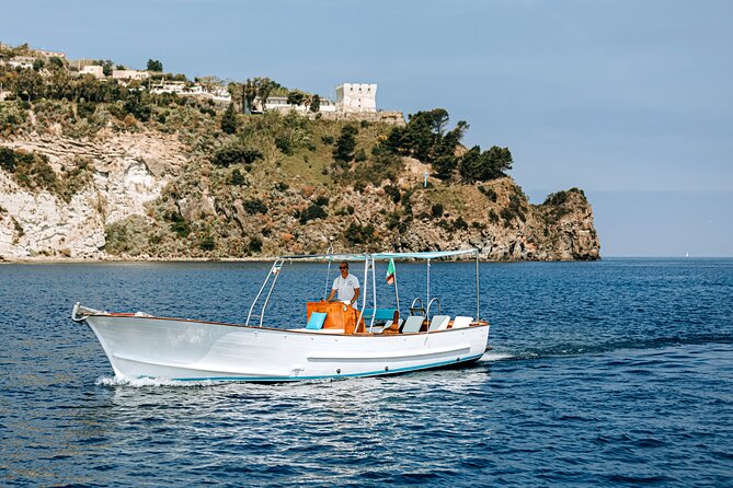 Private tour of the island of Ischia with Gozzo Aprea 35ft - La Scarrupata: sea-only access and snorkeling into the Green Grotto