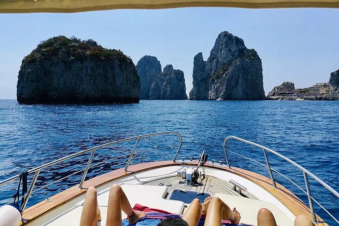 Selfie at Faraglioni, Water Taxi, Transfers in Capri! - Comfort on board: the included soft drinks and small-group feel