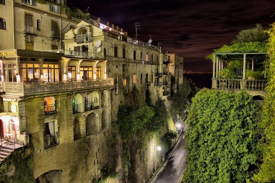 Sorrento by night... with a tasty surprise - Sorrento’s older layers, the cathedral exterior and nearby streets