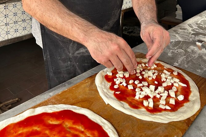 Sorrento Pizza Making Class with Local Pizzaiolo Hands on 100% - Stretching and topping your pizza, choose how you want it