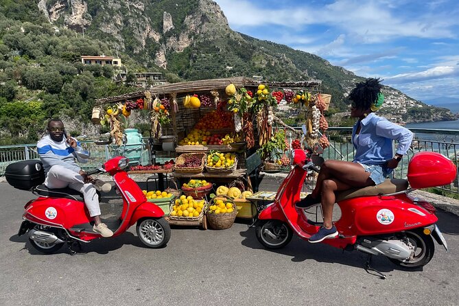 Vespa Tour of Amalfi Coast Positano and Ravello - Praiano and Positano, from lemon-scent alleys to the big coast look