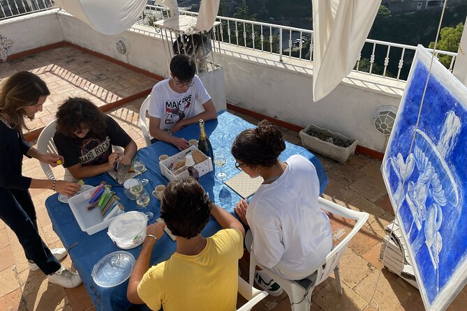 Workshop Fresco Painting & Aperitivo Seaview in Sorrento coast - Aperitivo with Wine While You Take in Gulf of Naples Views